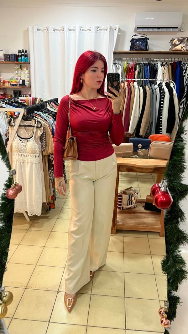 Blusa Manga Larga con Drapeado