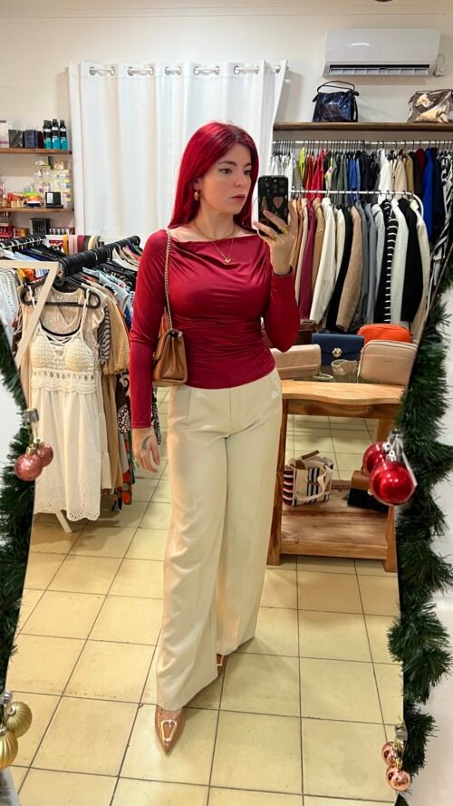 Blusa Manga Larga con Drapeado