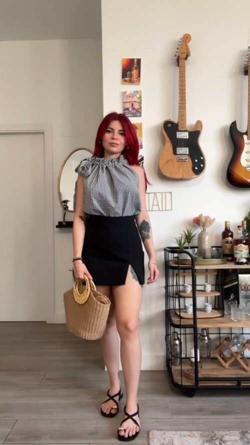 Blusa Cuello Halter Color Entero y Ginga