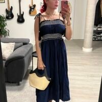 Vestido Tirantes Avispero Cintura y Escote