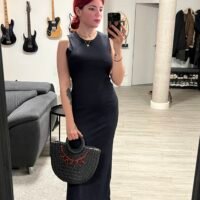 Vestido largo Estrecho Cuello Alto