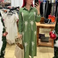 Vestido Hilo Crudo con Palma