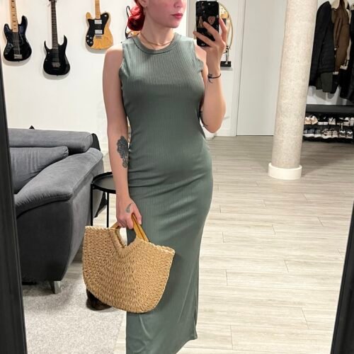 Vestido largo Estrecho Cuello Alto