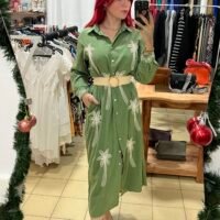 Vestido Hilo Crudo con Palma