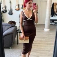 Vestido de Punto con Vivo