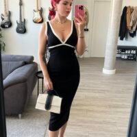 Vestido de Punto con Vivo