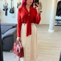 Blusa de Vestir Yoryet con Prendedor