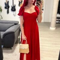 Vestido Mangas Globo