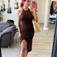 Vestido de Punto Abertura Delantera