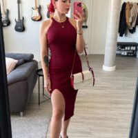 Vestido de Punto Abertura Delantera