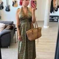 Vestido Indio Atado al Cuello Espalda Afuera