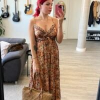 Vestido Tirantes Indio Estampado Elástico