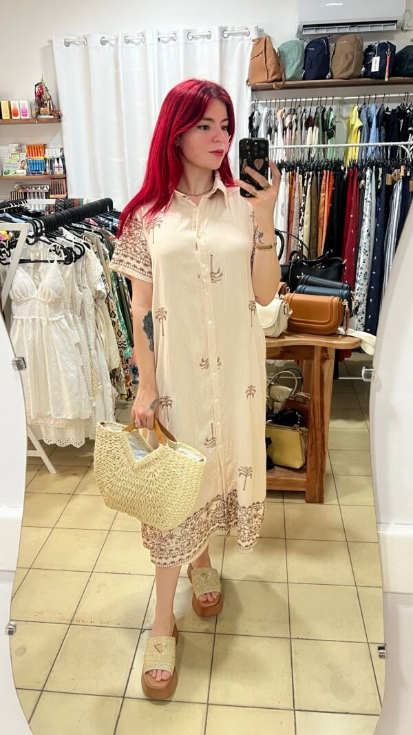 Vestido Bordado Palmas