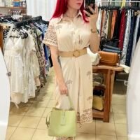 Vestido Bordado Palmas