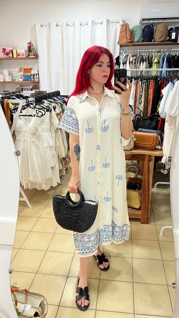 Vestido Bordado Palmas