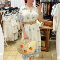 Vestido Bordado Palmas