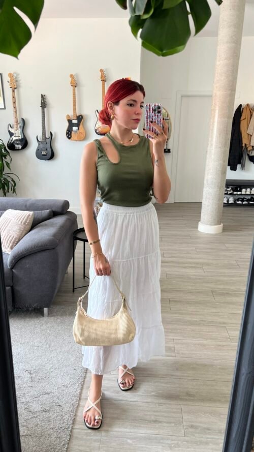 Top Color Entero Escote Asimétrico