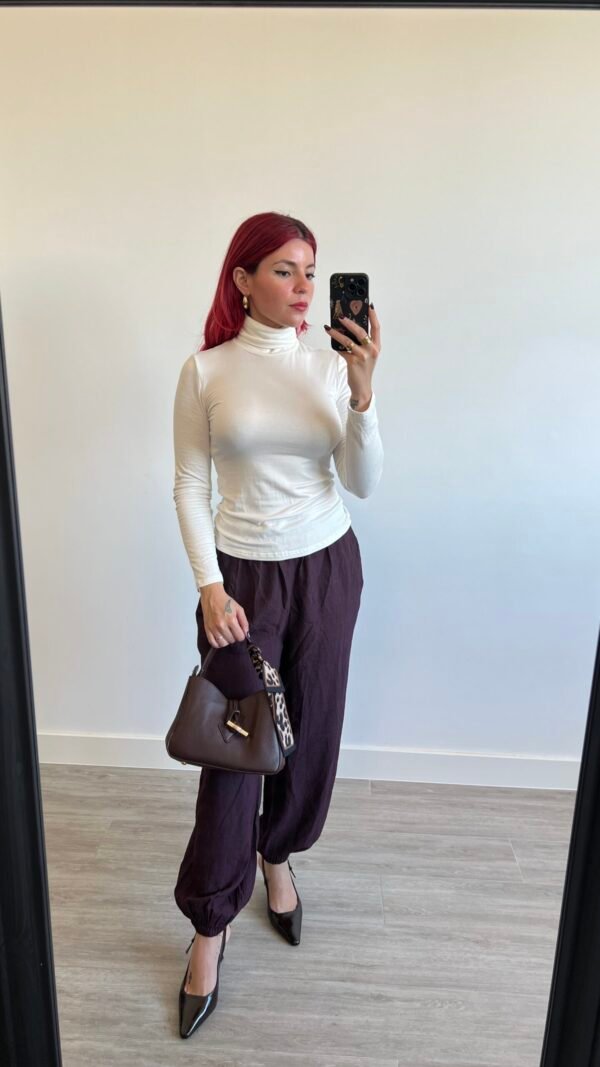 Pantalón Bombacho Color Entero