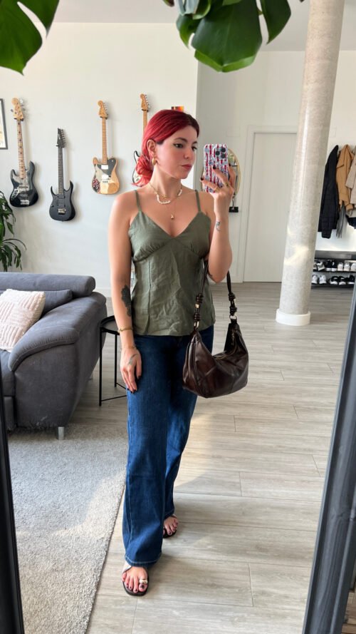 Blusa Tirantes Verde Olivo