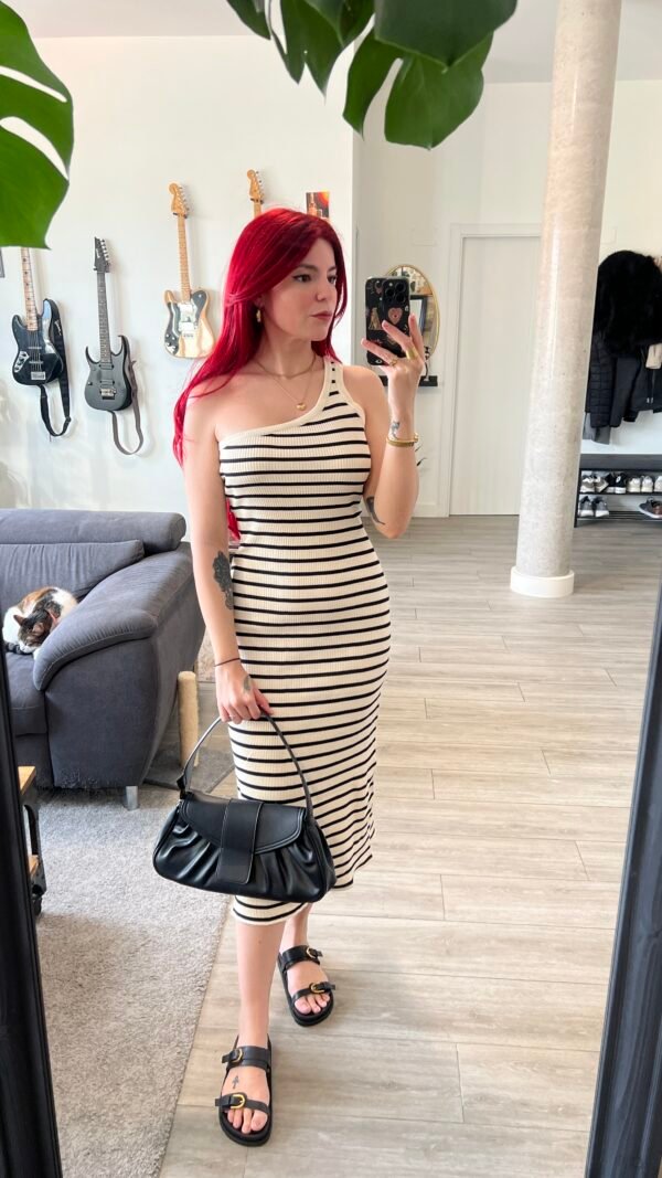 Vestido Largo de Rayas de Punto