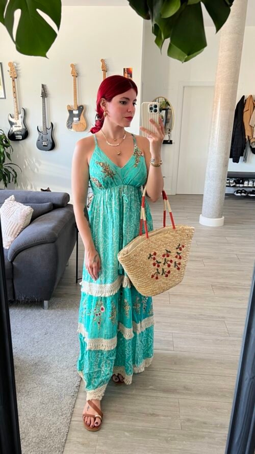 Vestido Indio Tirantes Adornos Canutillo