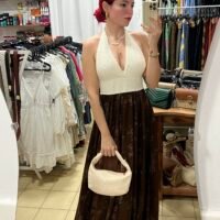 Vestido Largo con Blusa Tejida