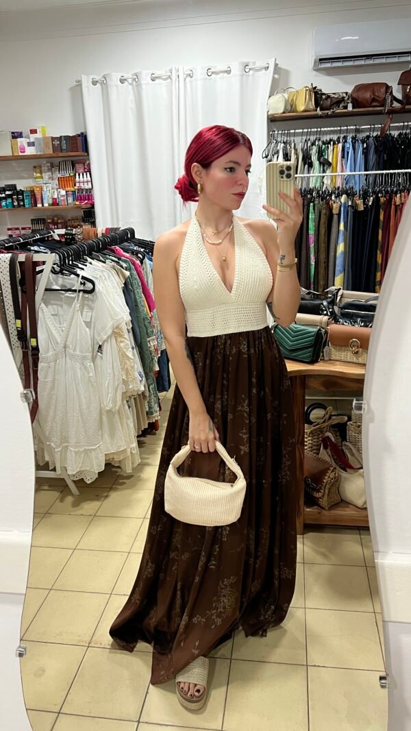 Vestido Largo con Blusa Tejida