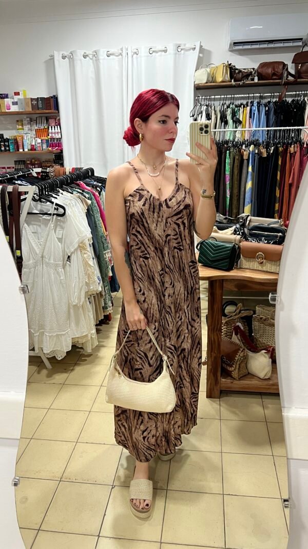 Vestido Escote V Animal Print