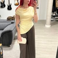 Blusa Asimétrica Drapeado a un Lado