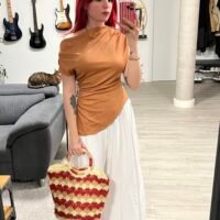 Blusa Asimétrica Drapeado a un Lado