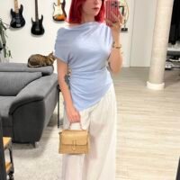 Blusa Asimétrica Drapeado a un Lado