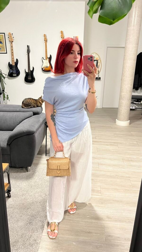 Blusa Asimétrica Drapeado a un Lado