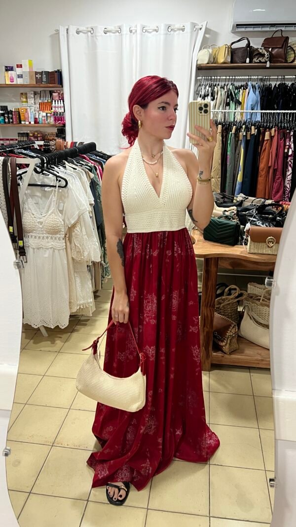 Vestido Largo con Blusa Tejida