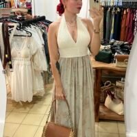 Vestido Largo con Blusa Tejida