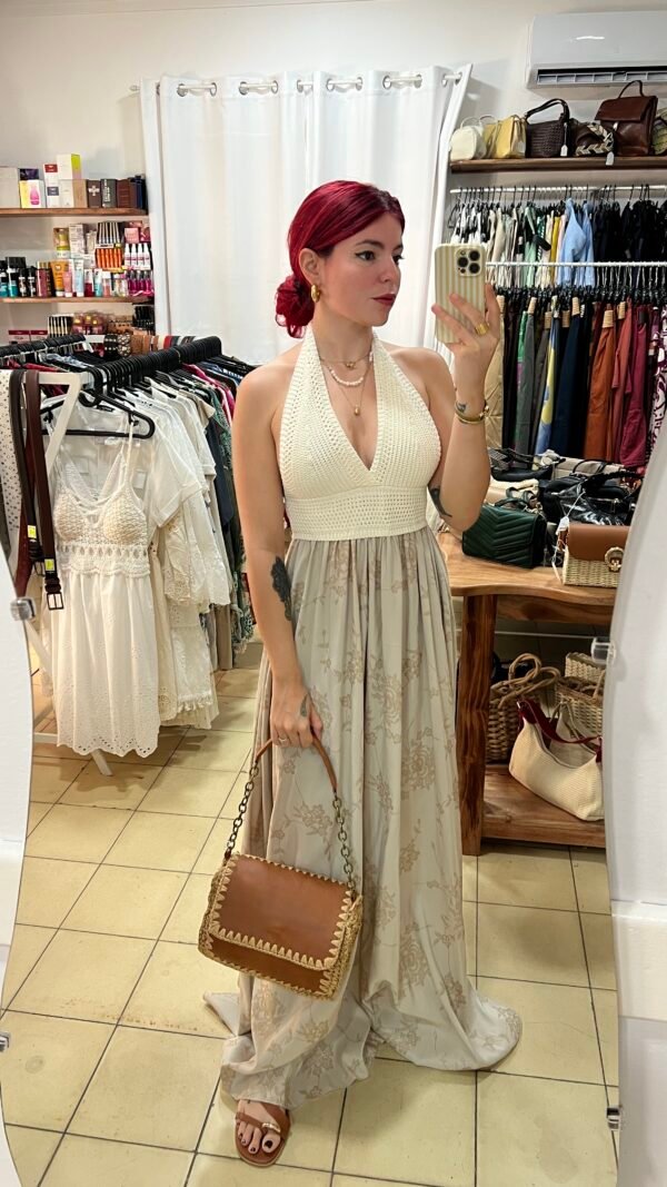 Vestido Largo con Blusa Tejida