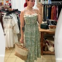 Vestido Indio Tirantes Pompones y Lentejuelas