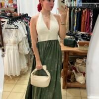 Vestido Largo con Blusa Tejida