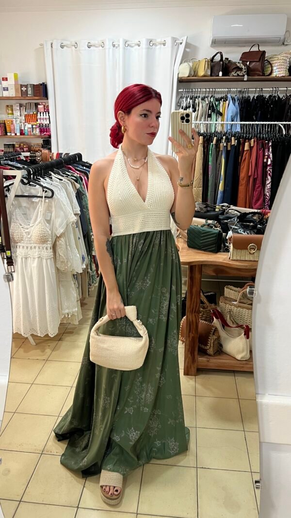 Vestido Largo con Blusa Tejida