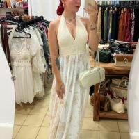 Vestido Largo con Blusa Tejida