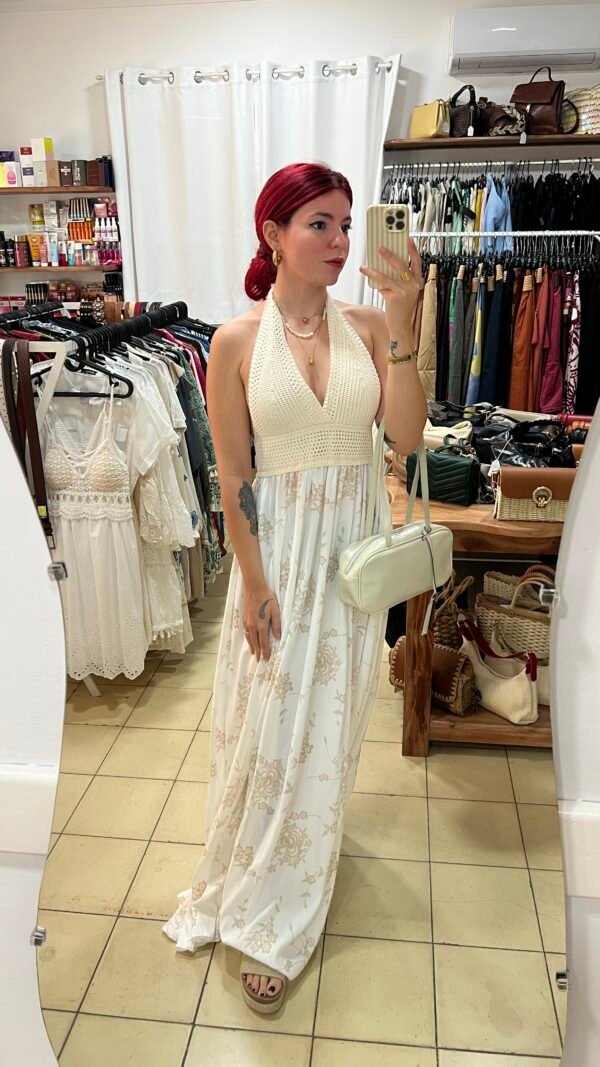 Vestido Largo con Blusa Tejida