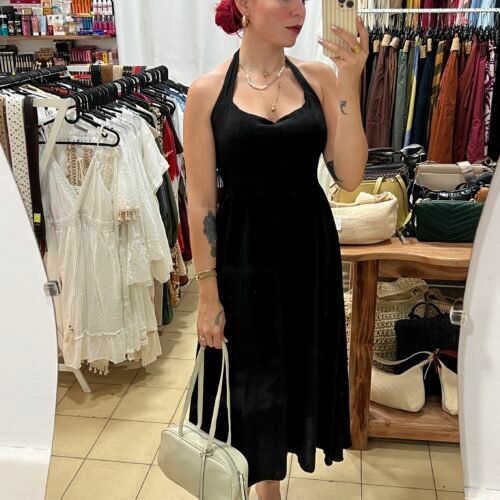 IMG_7576 Vestido Color Entero Cogido al Cuello