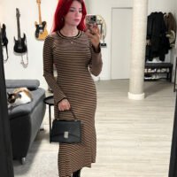 Vestido Invierno Manga Larga a Rayas