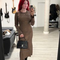 Vestido Invierno Manga Larga a Rayas