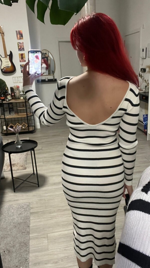Vestido Invierno Manga Larga a Rayas
