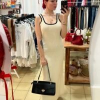 Vestido Largo de Punto Dos Tonos