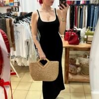 Vestido Largo de Punto Dos Tonos