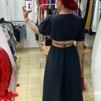 Vestido Cut Out Mangas Globo