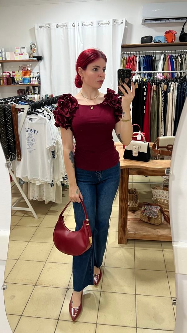 Top Cuello Ojal Manga Vuelos