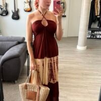 Vestido Tirantes Estampado Lazo Detrás