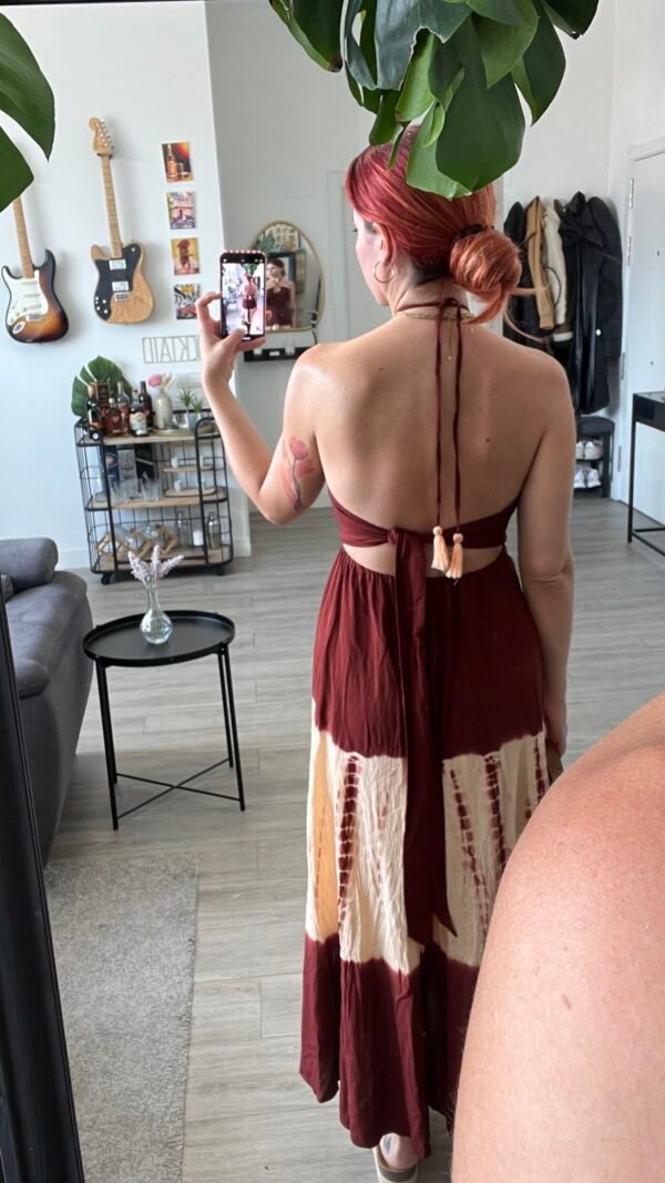 Vestido Tirantes Estampado Lazo Detrás